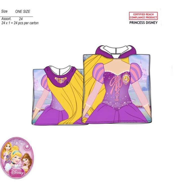Picture of SE1881- DISNEY PRINCESS PONCHO - WATER ABSORBENT - GIRLS